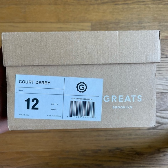NEW Greats Brooklyn Court Derby Mens Navy Suede Sneaker Size 12 NWT - Picture 2 of 3